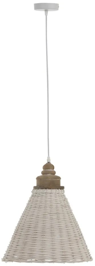 Biele ratanové kónické závesné svetlo Iconic - Ø 35*42/112 cm