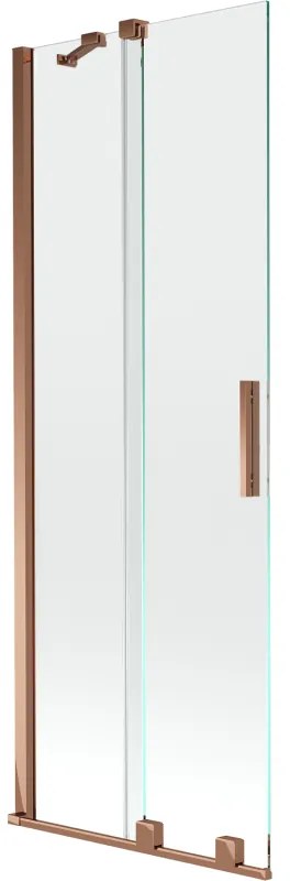 Mexen Velar, 2-krídlová posuvná vaňová zástena 70 x 150 cm, 8mm číre sklo, ružové zlato, 896-070-000-01-60