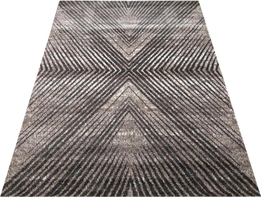 DY Hnedý koberec s geometrickým vzorom Panamero 14 Rozmer: 80x150 cm