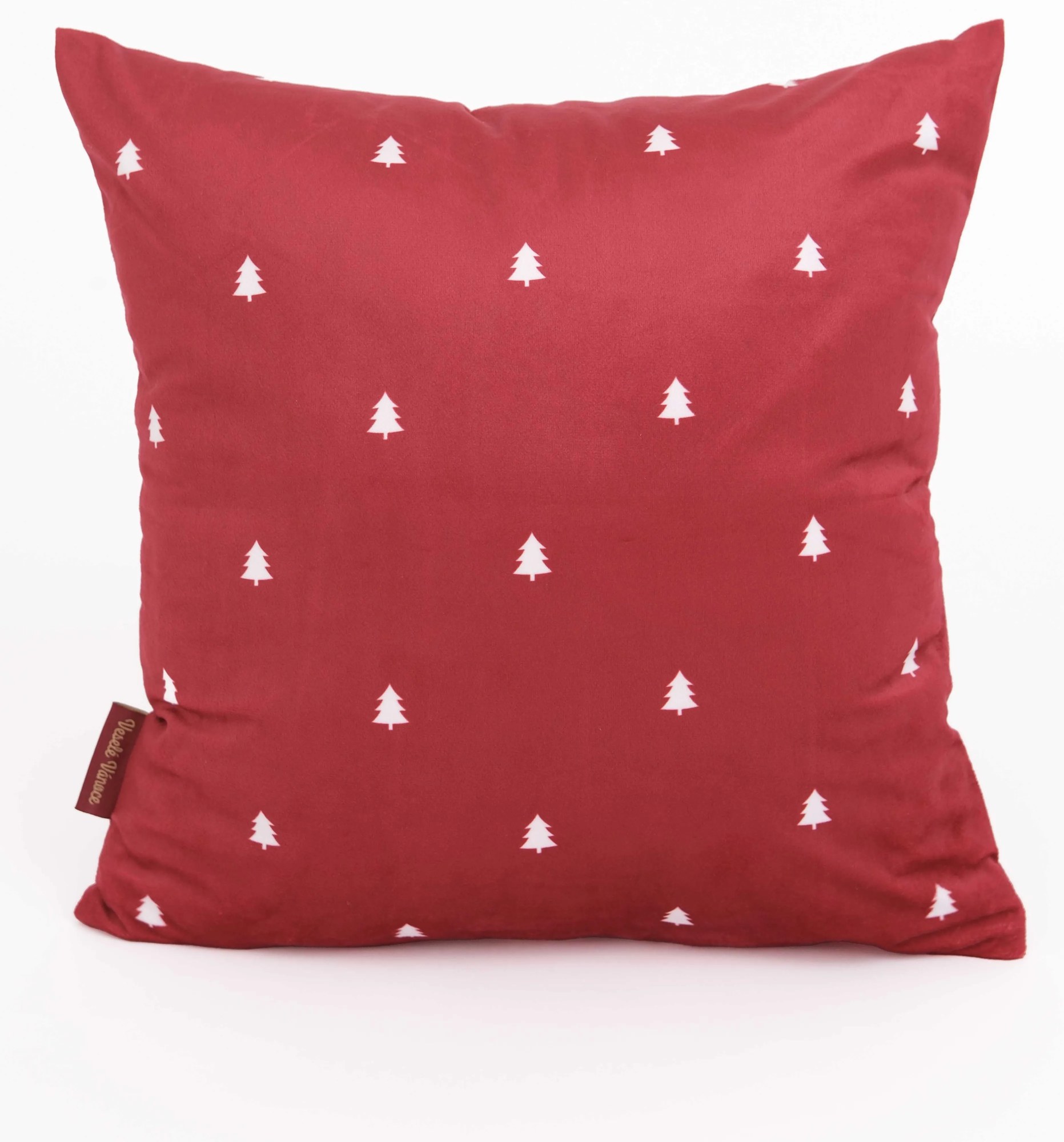 Vianočná obliečka na vankúš Velvet 40 × 40 cm - Vianočná pohoda červená