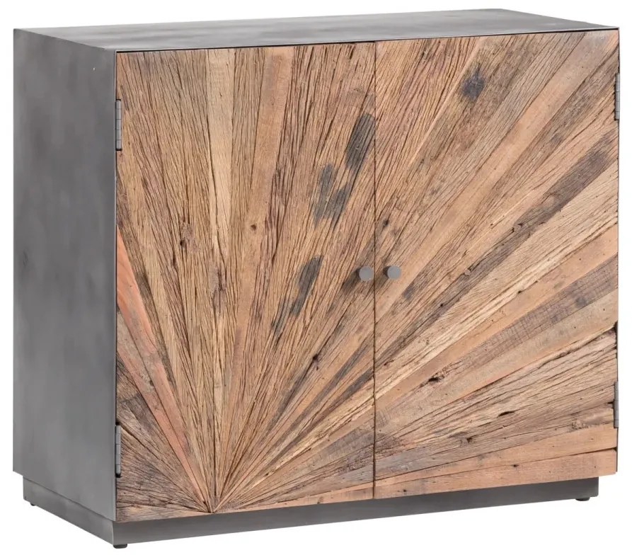 furniture-nabytek.cz - Masívna komoda Dresser Derby z recyklovaného dreva a kovu, lakovaná, prírodná / šedá