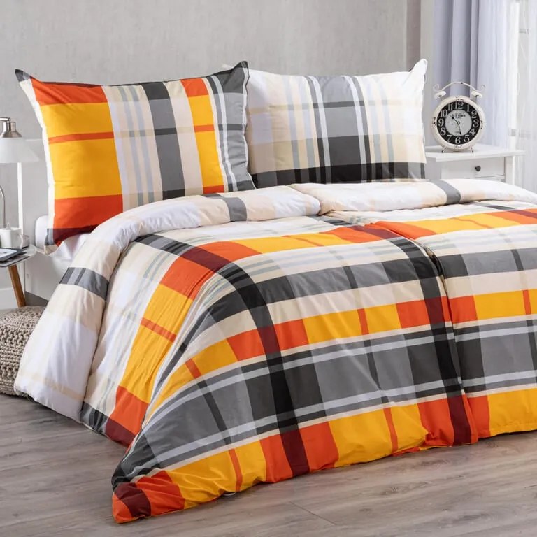 Krepové posteľné obliečky ORANGE CUBE