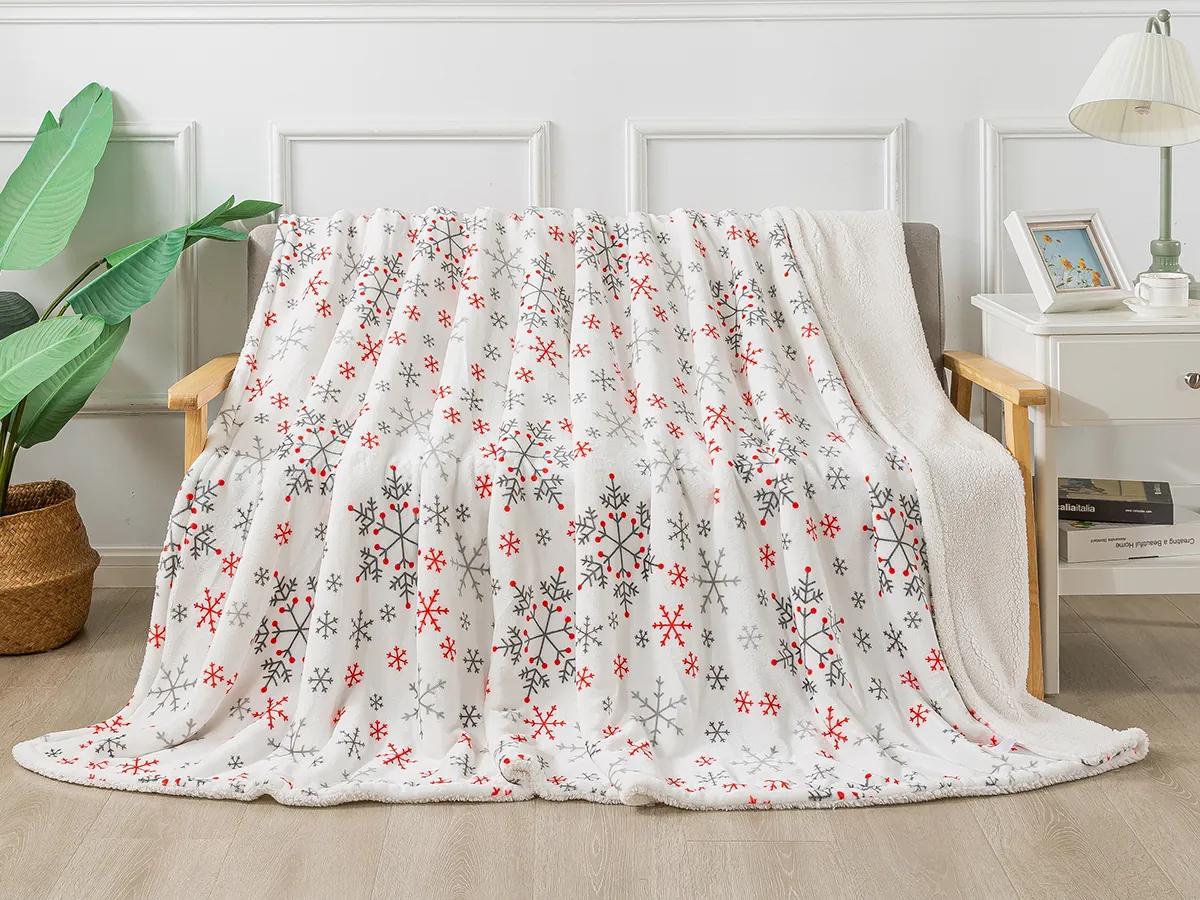 XPOSE® Mikroplyšová deka SNOWFALL s baránkom 140x200 cm