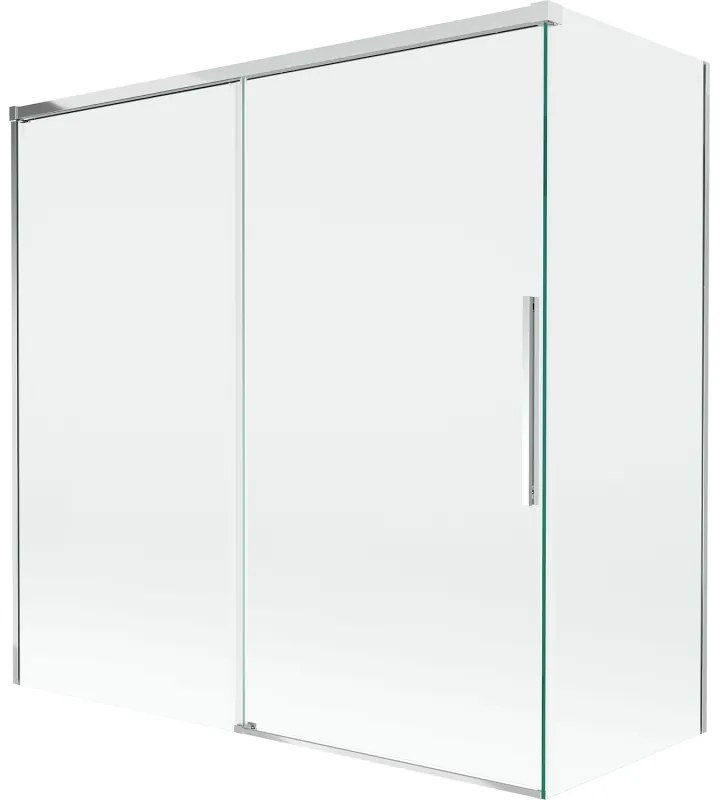 Mexen Rox, 2-krídlová posuvná vaňová zástena 160 + 80 x 150 cm, 8mm číre sklo, chrómový profil, 8C9-160-080-01-00