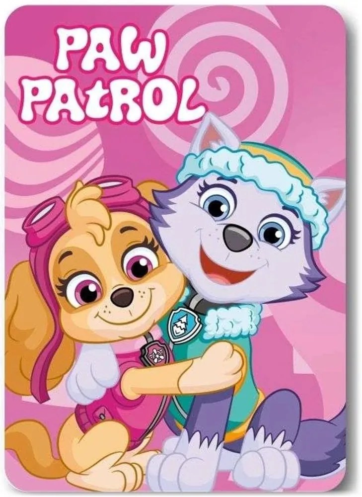 Dievčenská fleecová deka Paw Patrol - motív Skye a Everest - 100 x 140 cm