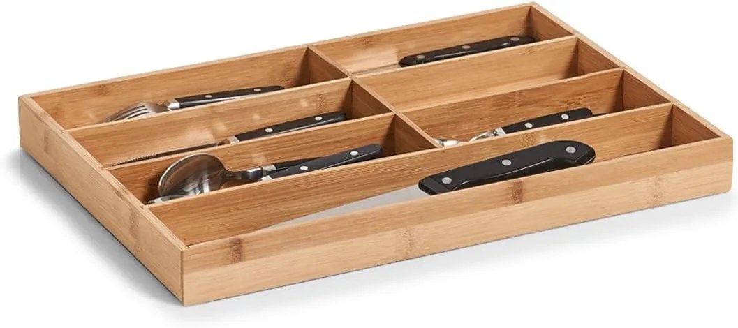 Organizér do zásuvky, organizér na príbory, 6+1 priehradka, ZELL 31 x 44 cm