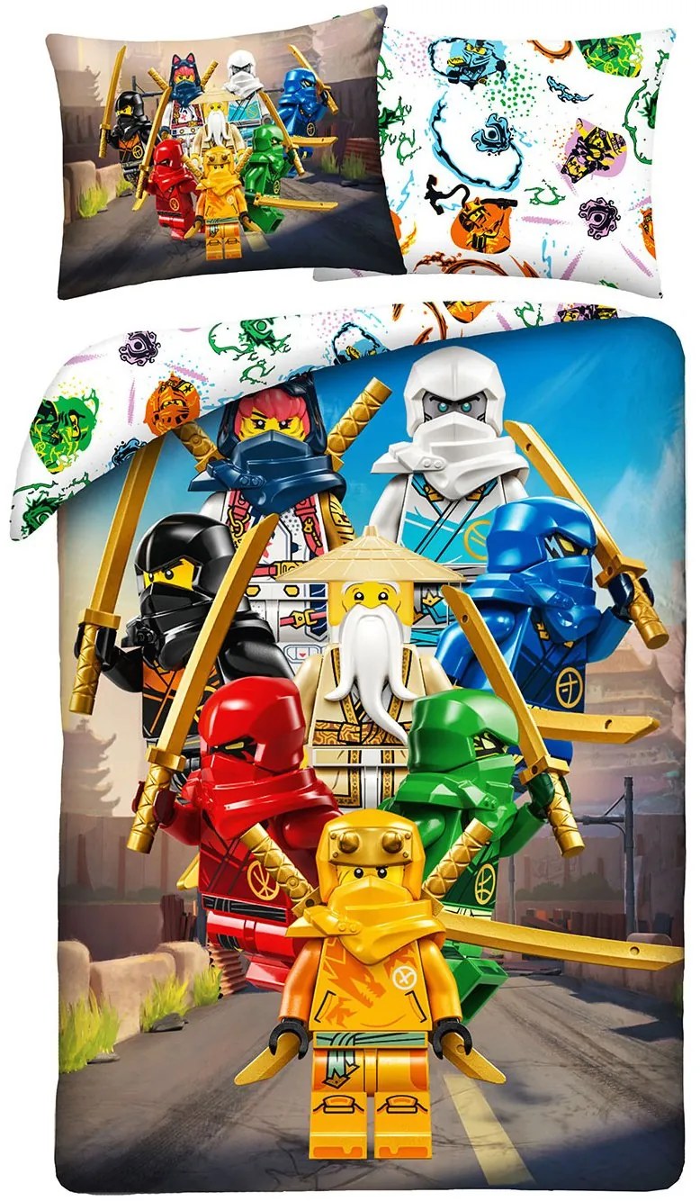 Bavlnené posteľné obliečky LEGO Ninjago - 100% bavlna - 70 x 90 cm + 140 x 200 cm