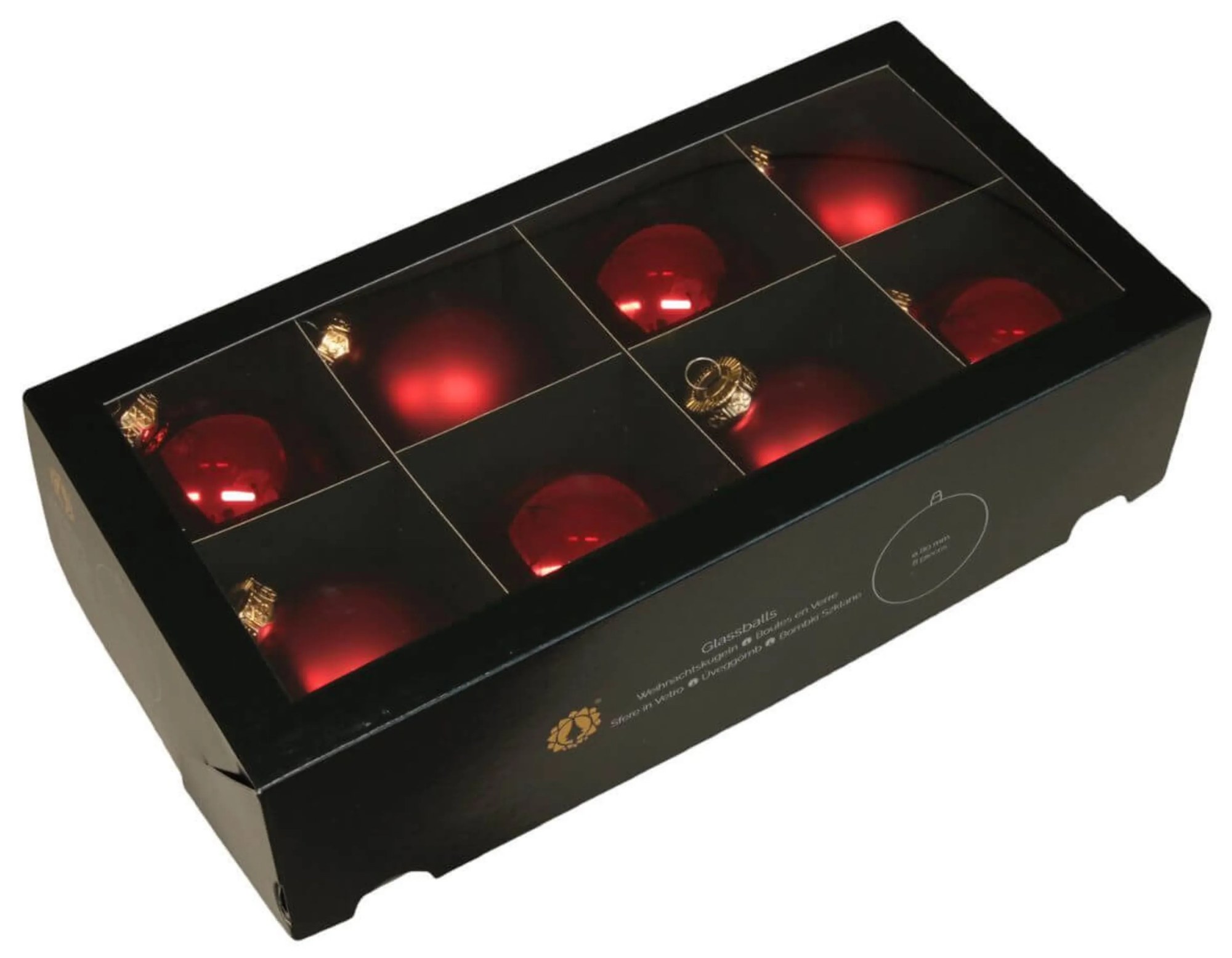 PROXIMA.store - Vianočné gule - ČERVENÉ 8ks