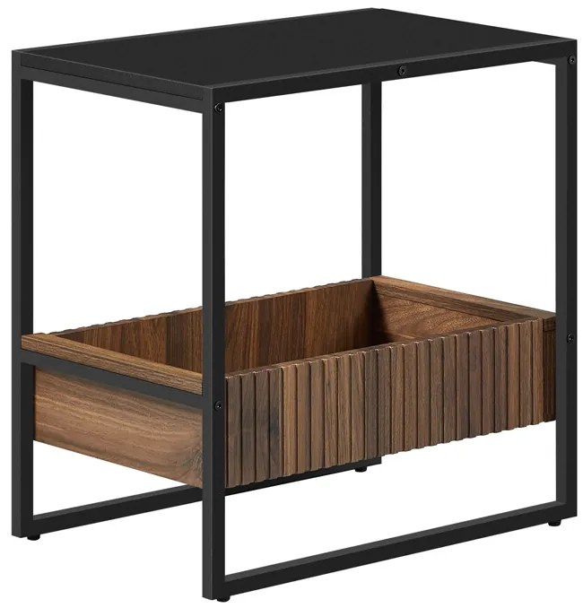 BONTEC Odkladací stolík 55x35cm, mdf, orech, AKF-E1082 BK Farba: Čierna
