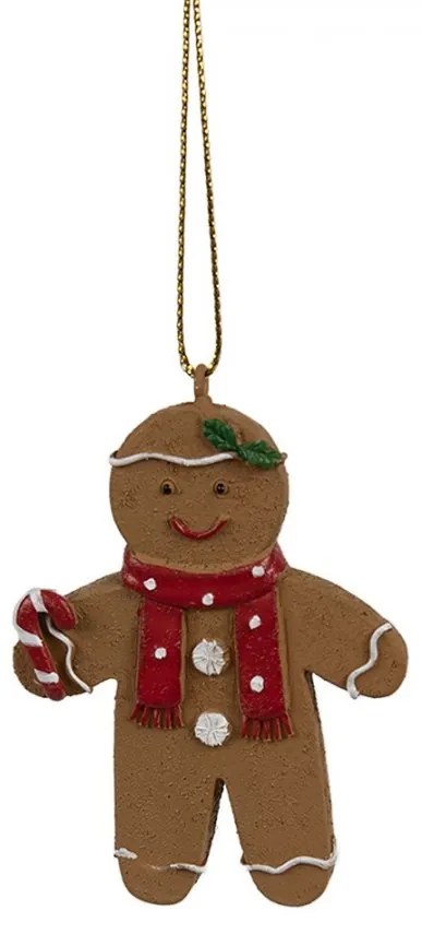 Christmas Ornament Gingerbread Man 5x1x7 Cm Brown Plastic Christmas Tree Decorations - 5*1*7 cm