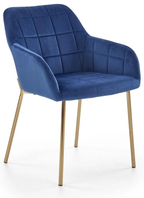 Jedálenská stolička Erica, tmavo modrá / zlatá