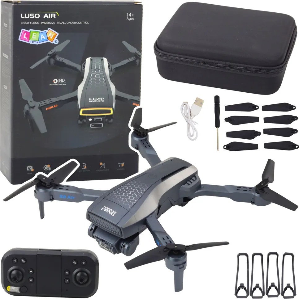 LEAN Toys Dron LU50 Air Duálna HD kamera MV Video Svetlá LED aplikácie