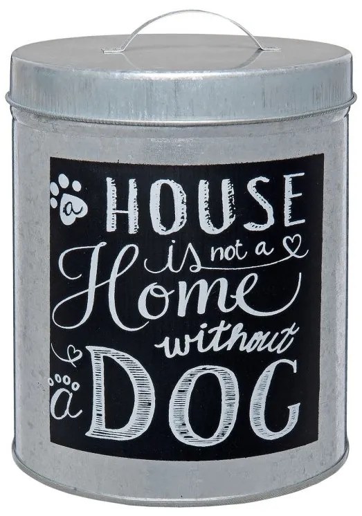 Plechová krabička s vekom na psie maškrty - Ø 12 * 17cm