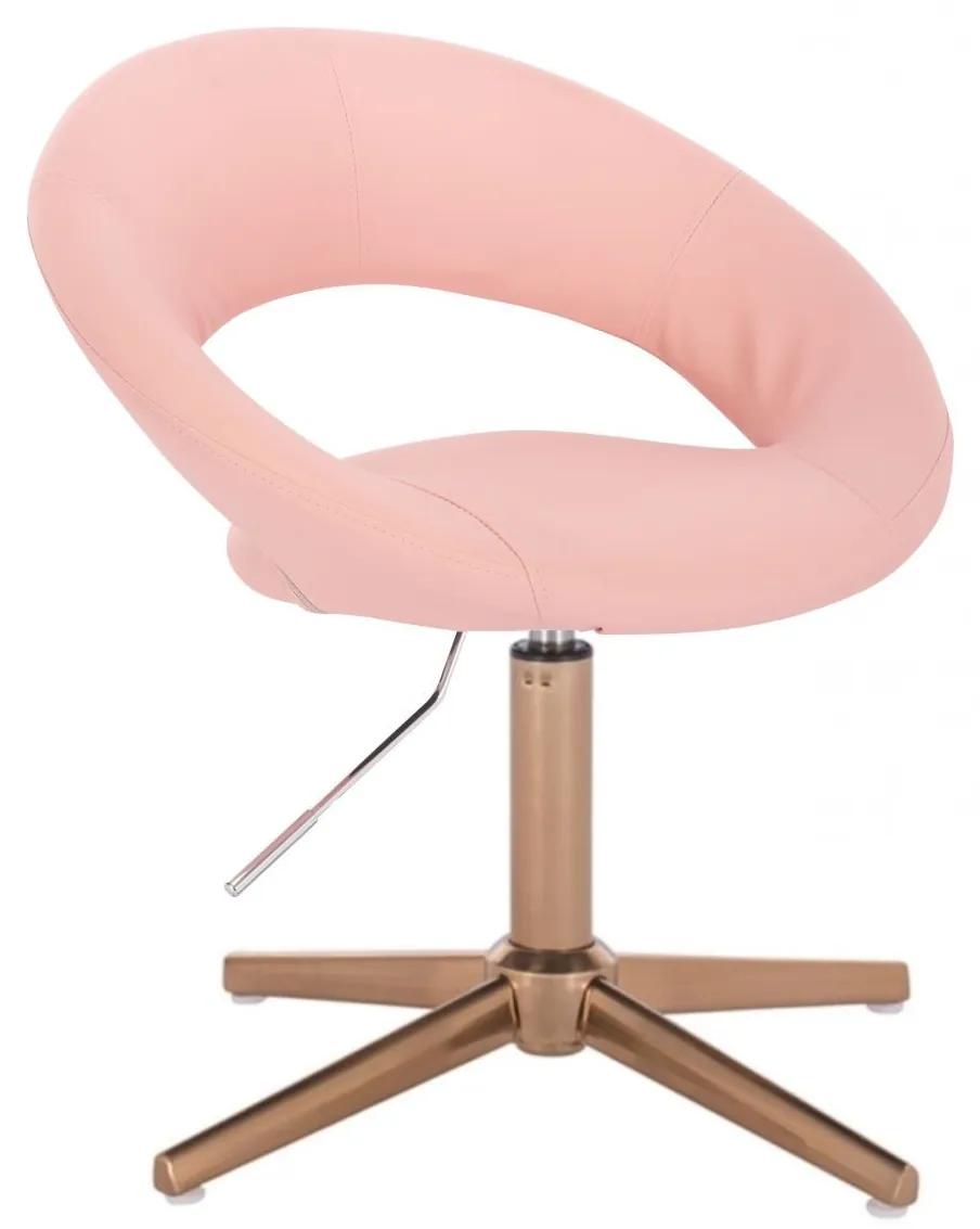 LuxuryForm DESIGN Stolička NAPOLI na zlatom kríži - ružová