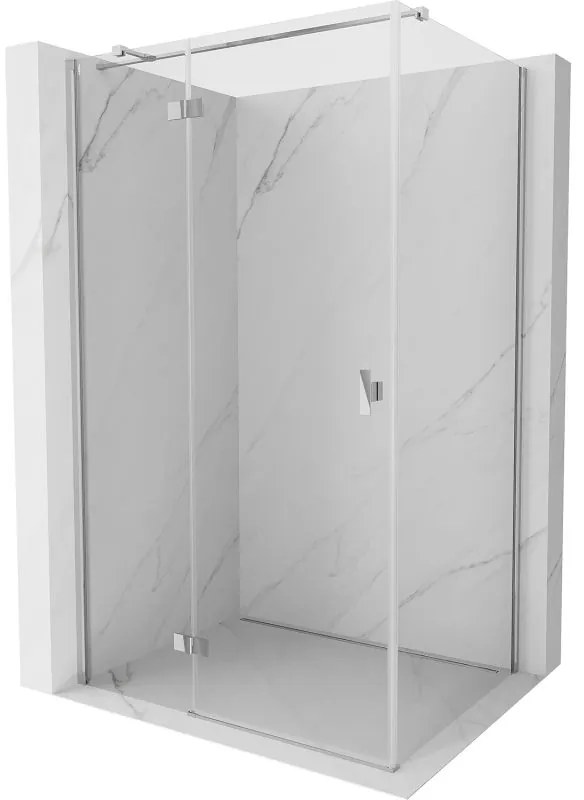 Mexen, Mexen Mist H T sklápací sprchový kút ľavý 115 x 120 cm, priehľadný, chróm - 8A5T-115-120-01-00-L