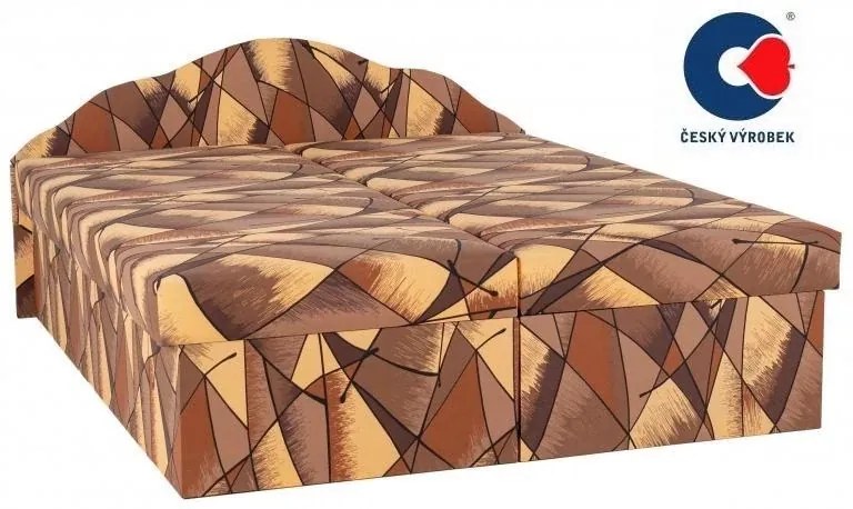 Manželská posteľ Jitka, hnedá (matrac štandard vzor č. 37)
