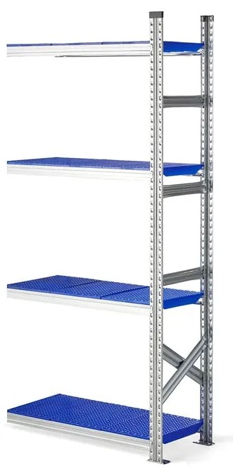 Regál na potraviny TRANSFORM, prídavná sekcia, 1972x900x400 mm, modrý