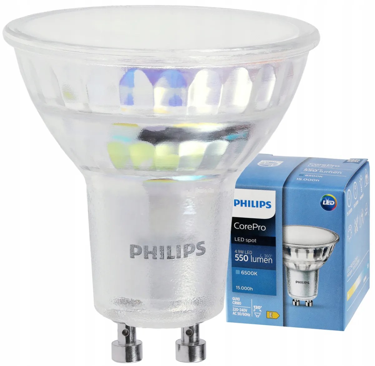 LED žiarovka Philips GU10 - 4,9 W - 550 Lm - studená biela - CorePro Premium