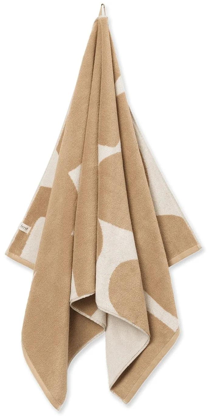 Ferm Living Bavlnená osuška Ebb Sand 140 x 70 cm