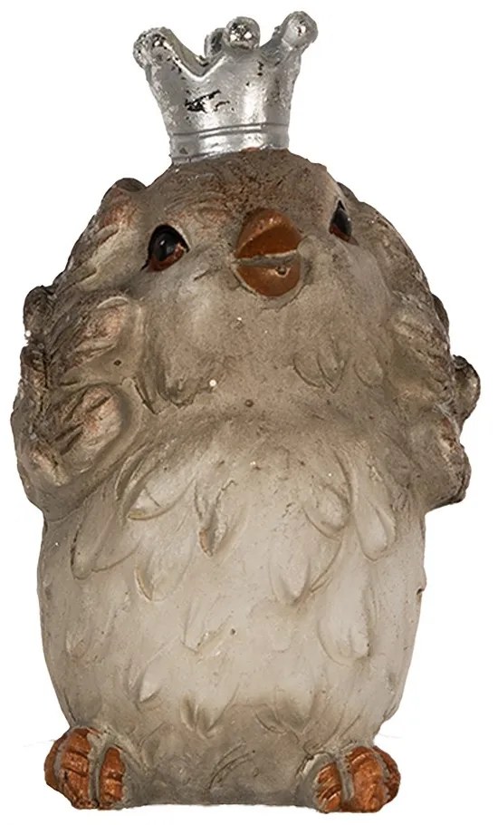 Dekorácia socha vtáčik s korunkou nepočujem - 7*5*8 cm