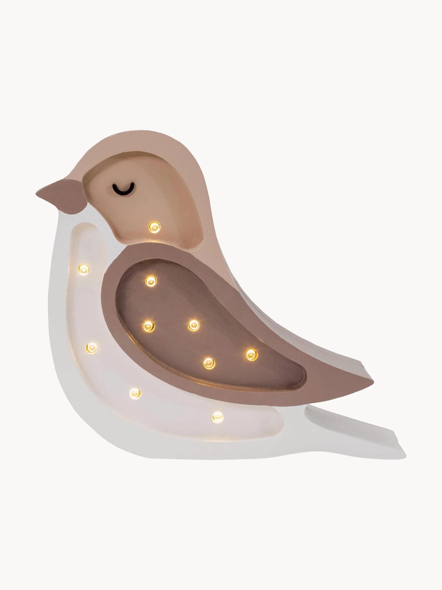 Ručne vyrobená detská LED-lampa's časovačom a diaľkovým ovládačom Bird Mini