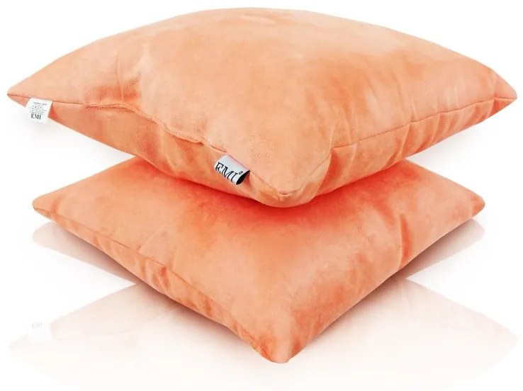 Vankúš svetlooranžový semiš EMI, Vankúš 40x40 cm