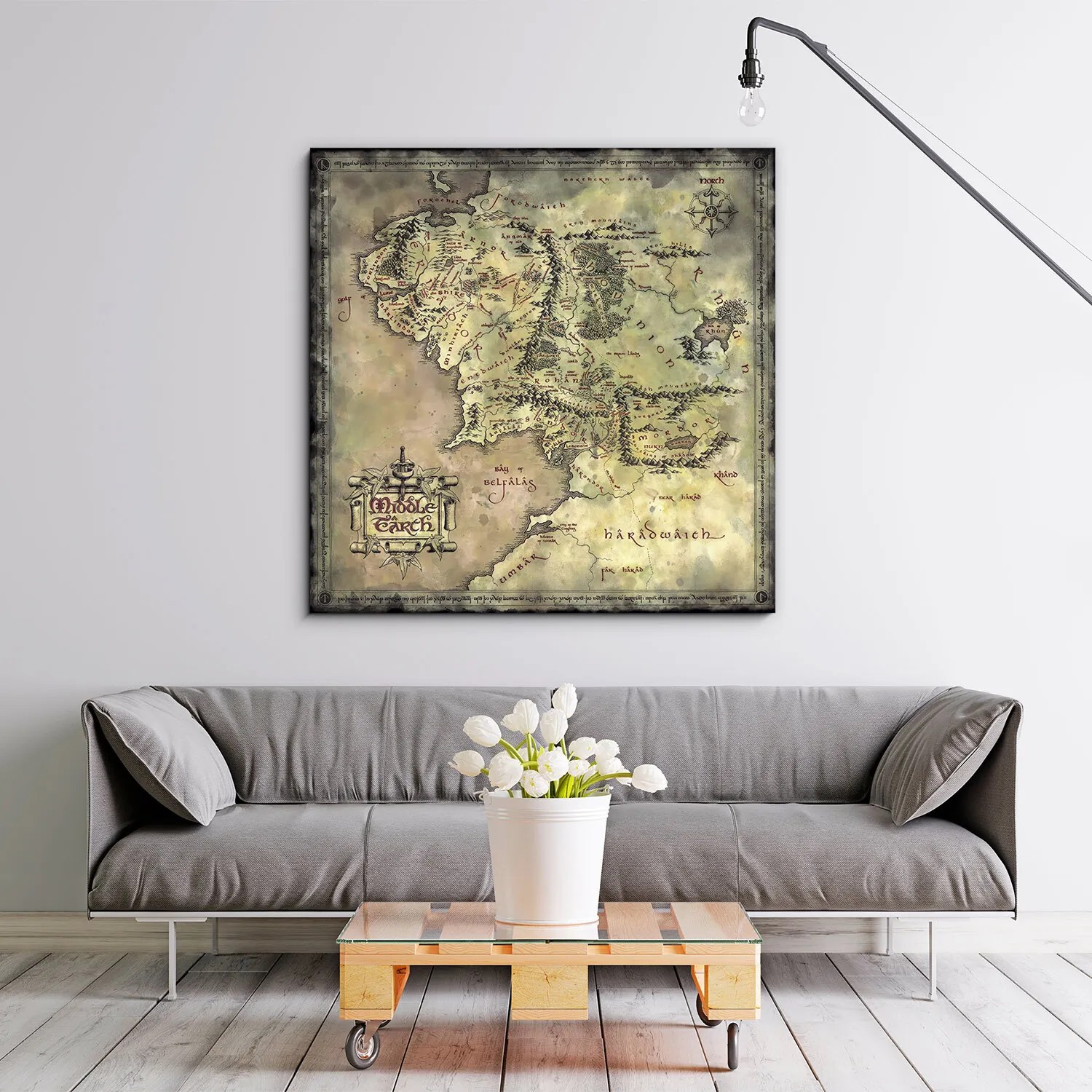 DUBLEZ | Drevený obraz - Mapa Stredozeme