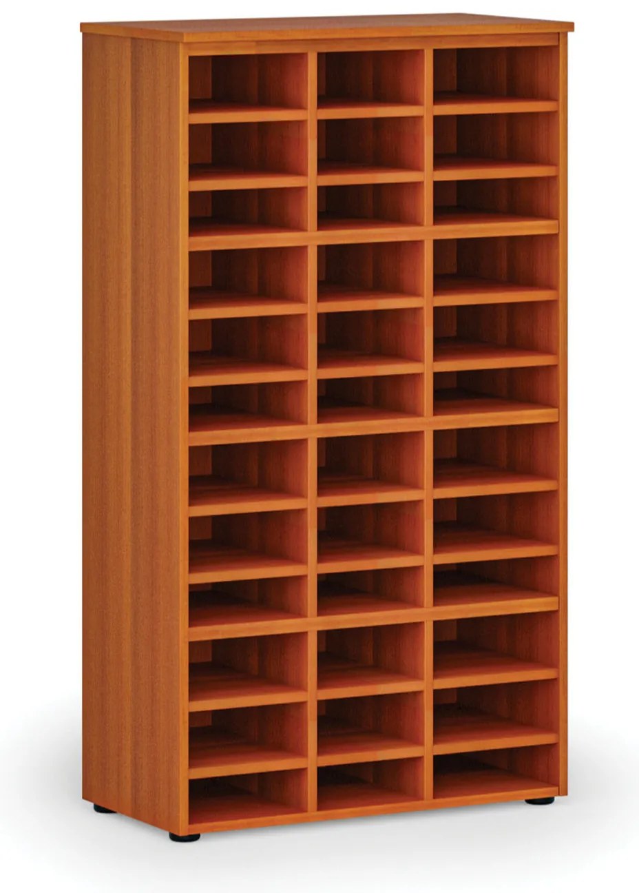 Triediaci regál PRIMO WOOD, 800 x 420 x 1434 mm, 36 priehradok, čerešňa