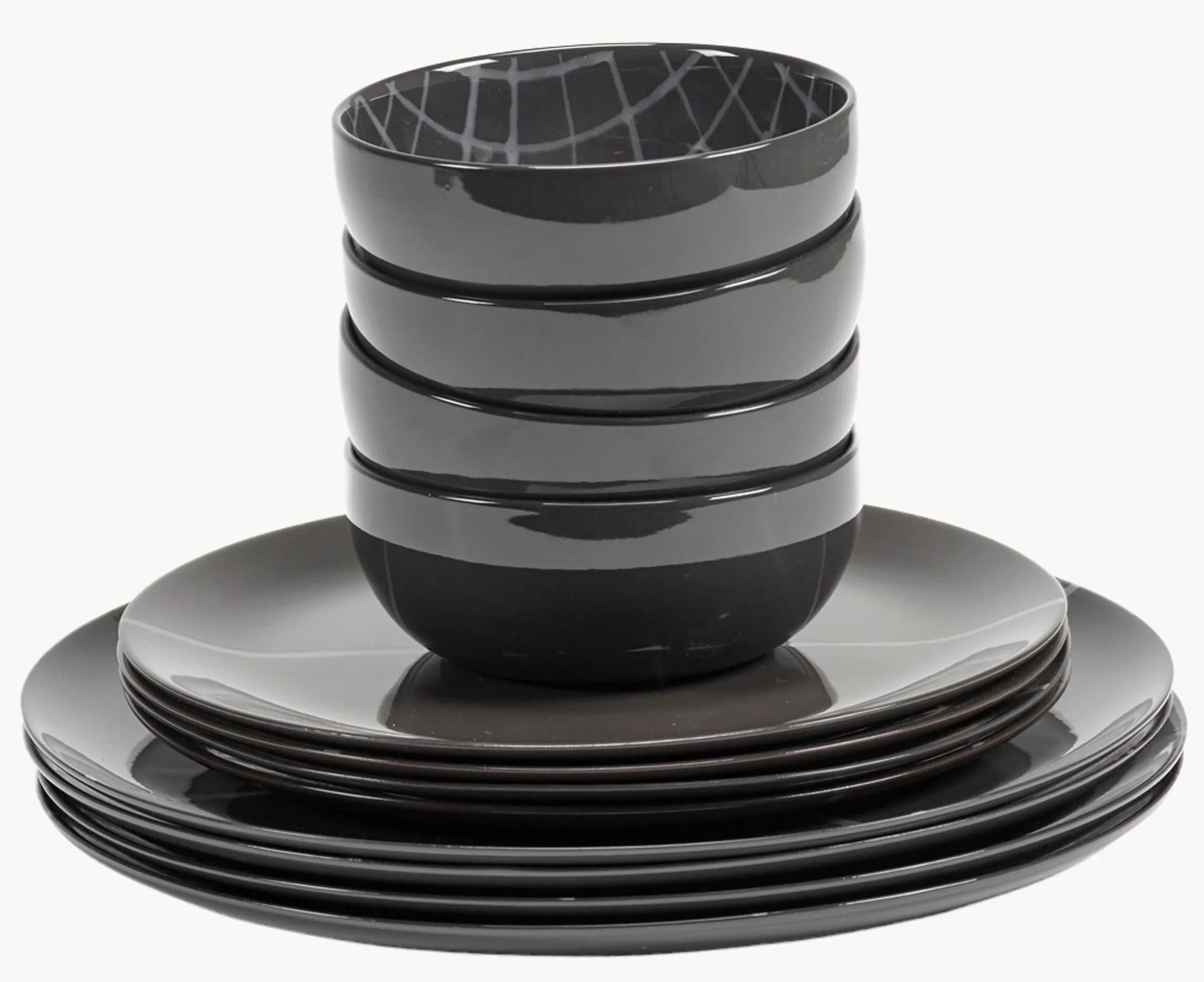 Serax x Kelly Wearstler, Porcelánová súprava riadu Zuma, 4 osoby, 12 ks