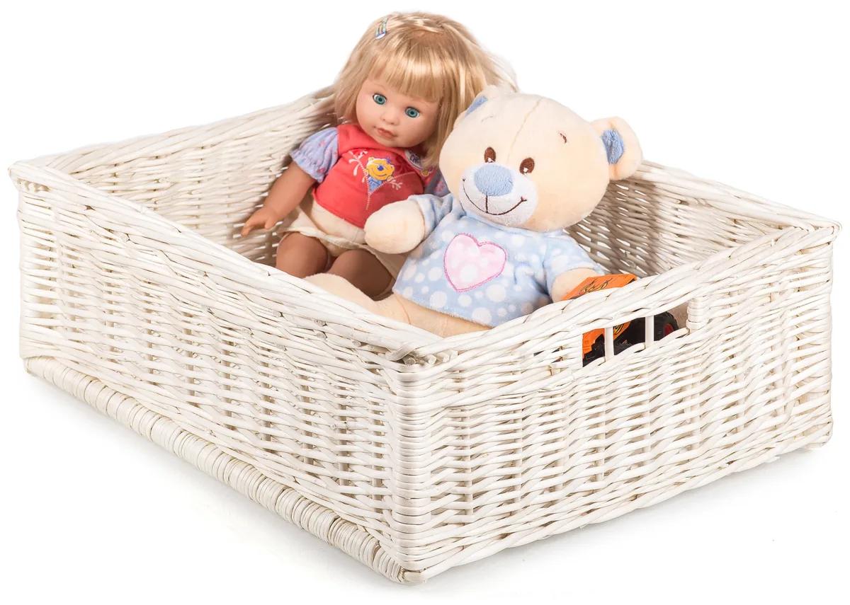 Prútená zásuvka bielená Fole II.š. 40 x hl. 25 x v. 40(cm)