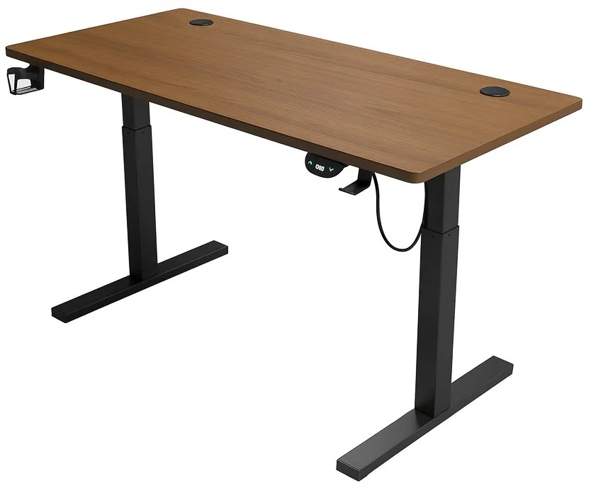 Herný stôl BR04 tmavohnedý s čiernym rámom 140 cm