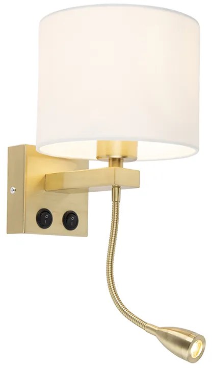 Inteligentná nástenná lampa zlatá s bielym tienidlom vrátane Wifi A60 - Brescia