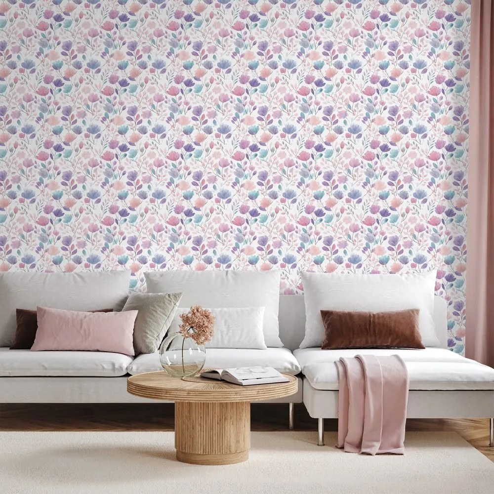 Samolepiaca fototapeta pastelový kvetinový vzor