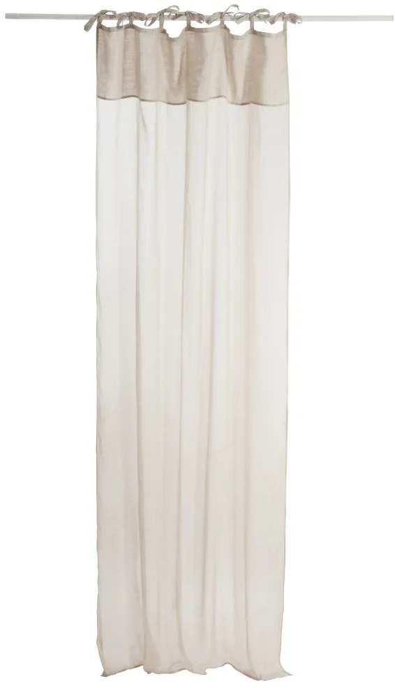 Béžový bavlnený voál / záclona na zaväzovanie - 140 * 290cm