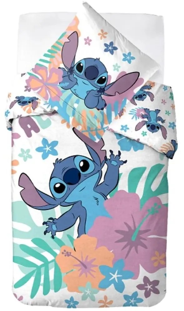 Detské bavlnené posteľné obliečky Lilo & Stitch - motív Aloha - 100% bavlna - 70 x 90 cm + 140 x 200 cm