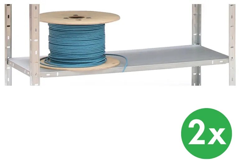 Kovona Prídavné police, 75 kg, 1000 x 500 mm, biele, 2 ks