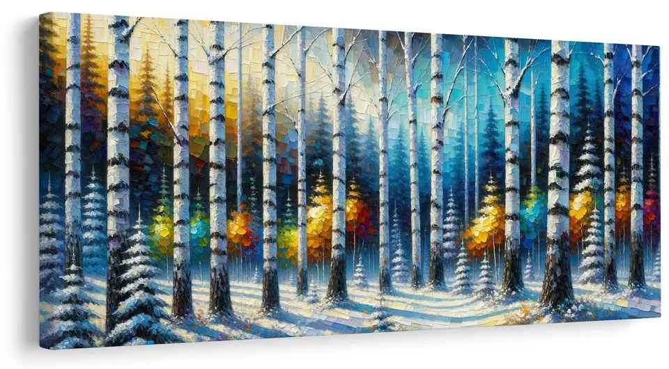 Obraz brezový háj za úsvitu