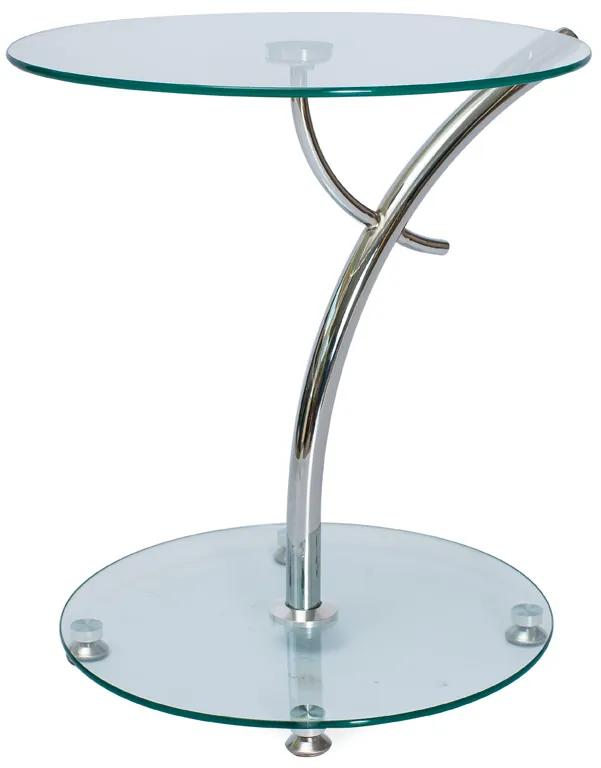 Sklenený konferenčný stolík Muna - sklo / chróm