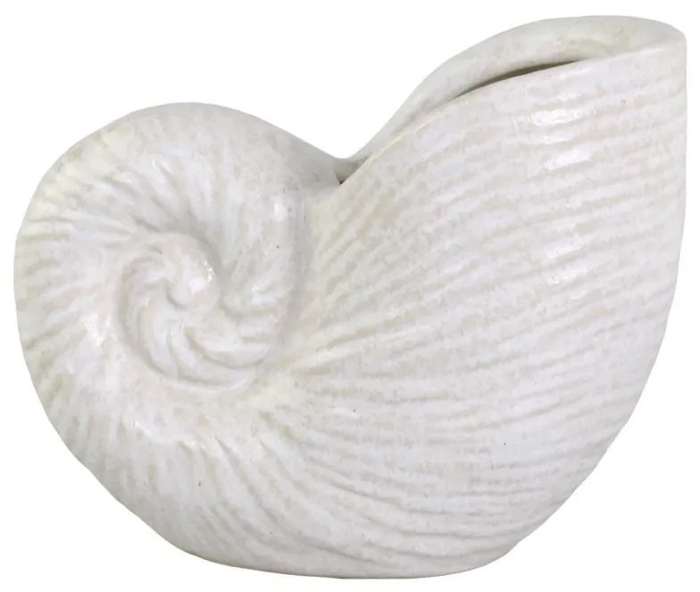 Krémová antik keramická dekorácia váza mušle Shells - 17*10*14 cm