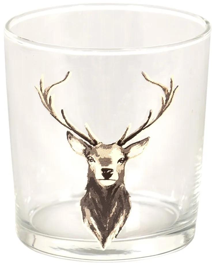 Pohár na vodu s jeleňom Cosy Lodge - Ø 8*9 cm/ 250ml Pohár na vodu s jeleňom Cosy Lodge - Ø 8*9 cm/ 250ml