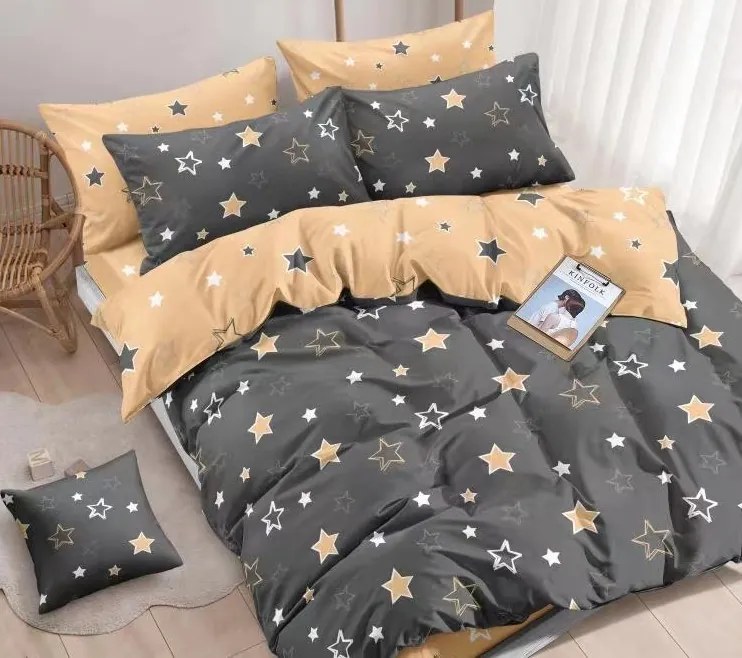 Obliečky Dvojstranné Hviezdy Bavlna 7-dielna súprava