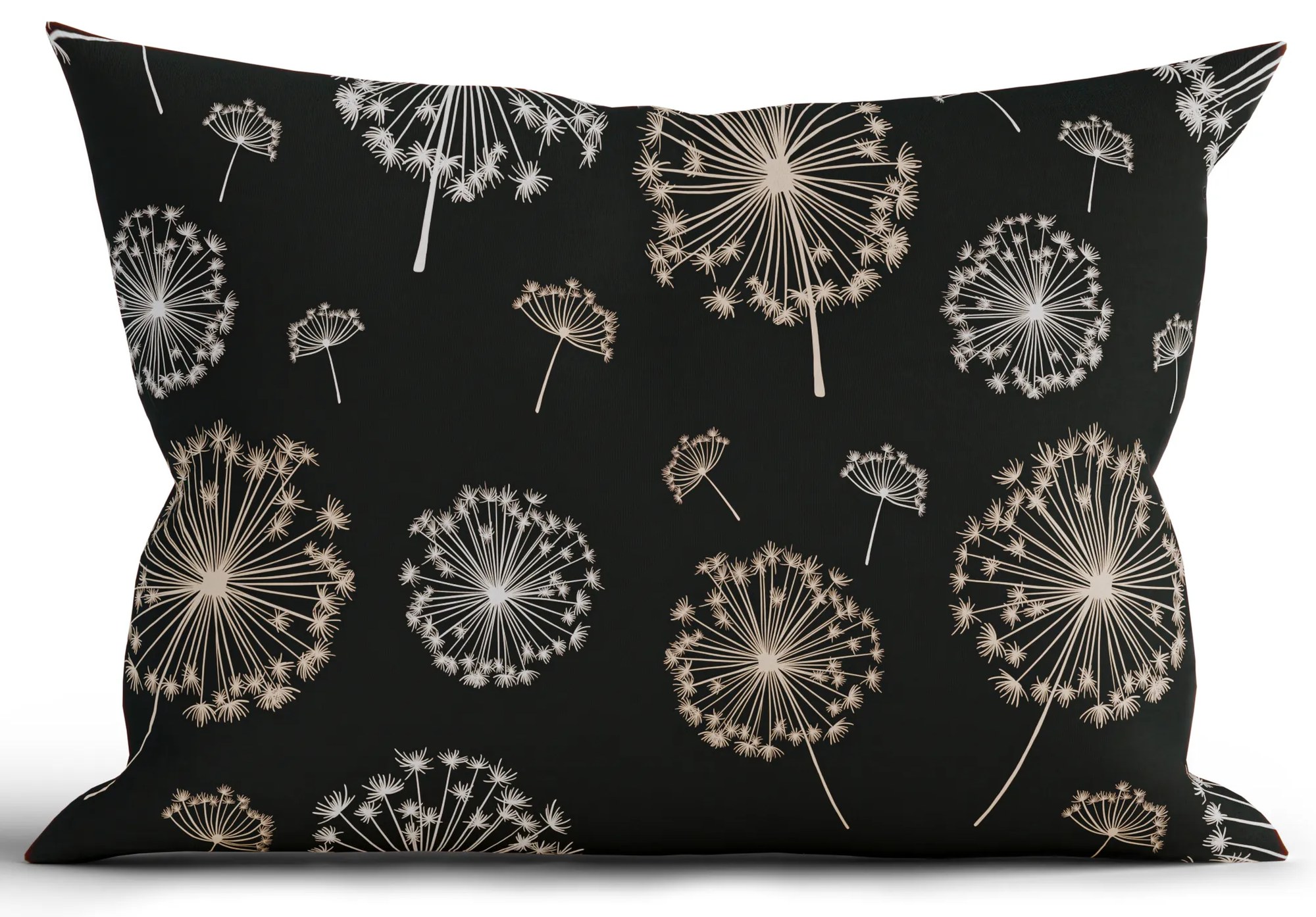 Bavlnená obliečka na vankúš Renforcé 40 × 60 cm - Púpavy čierne