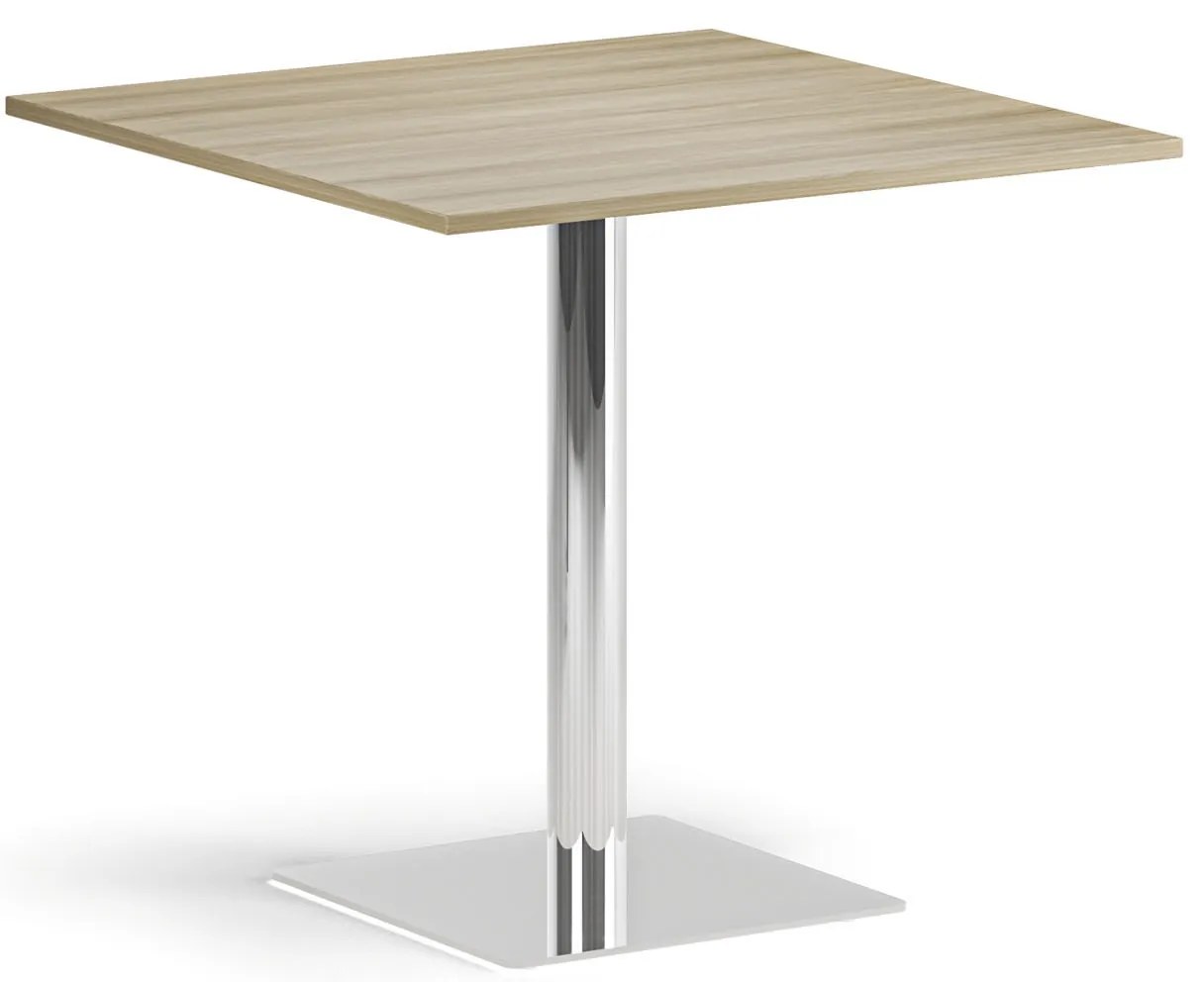 Konferenčný stolík ENZO, 80x80 cm, chróm podnož, dub prírodný
