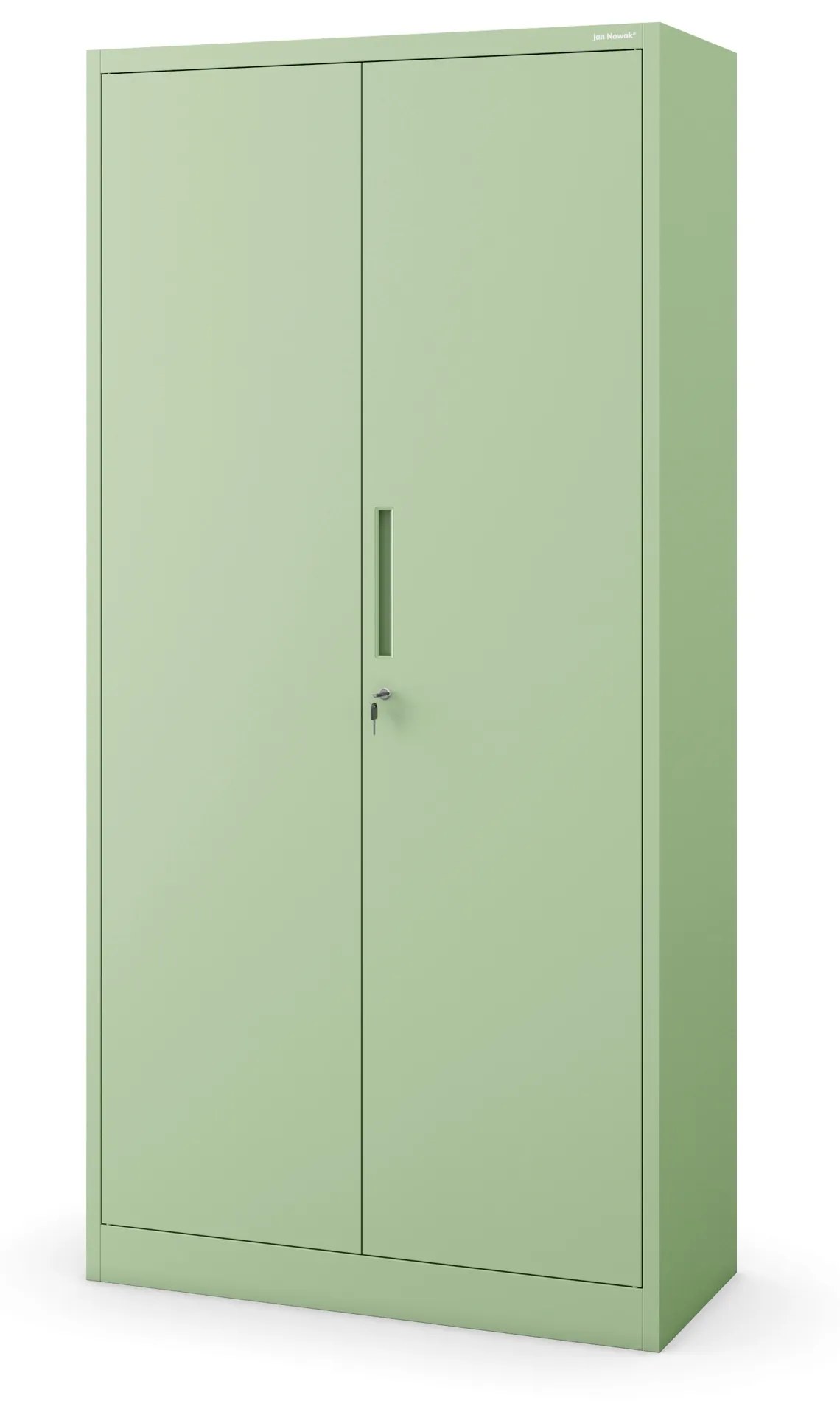 Uzamykateľná úložná skriňa DAWID, 900 x 1850 x 450 mm, Fresh Style: pastelovo zelená