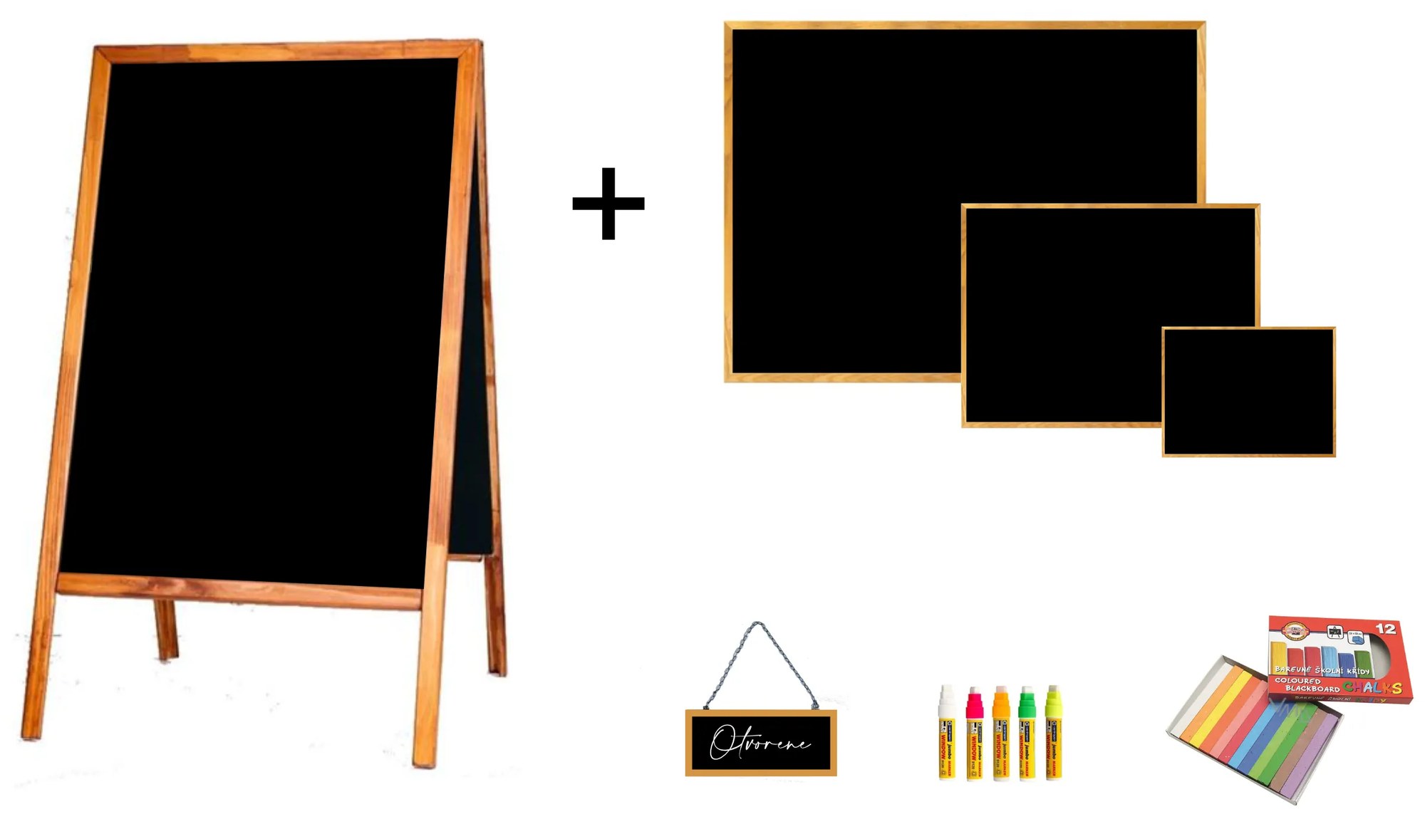 Toptabule.sk SET - áčkový stojan + 4 tabule + príslušenstvo