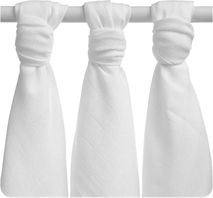 Detské bavlnené plienky PREMIUM 80x80 cm – biele, savé, 3 ks v balení