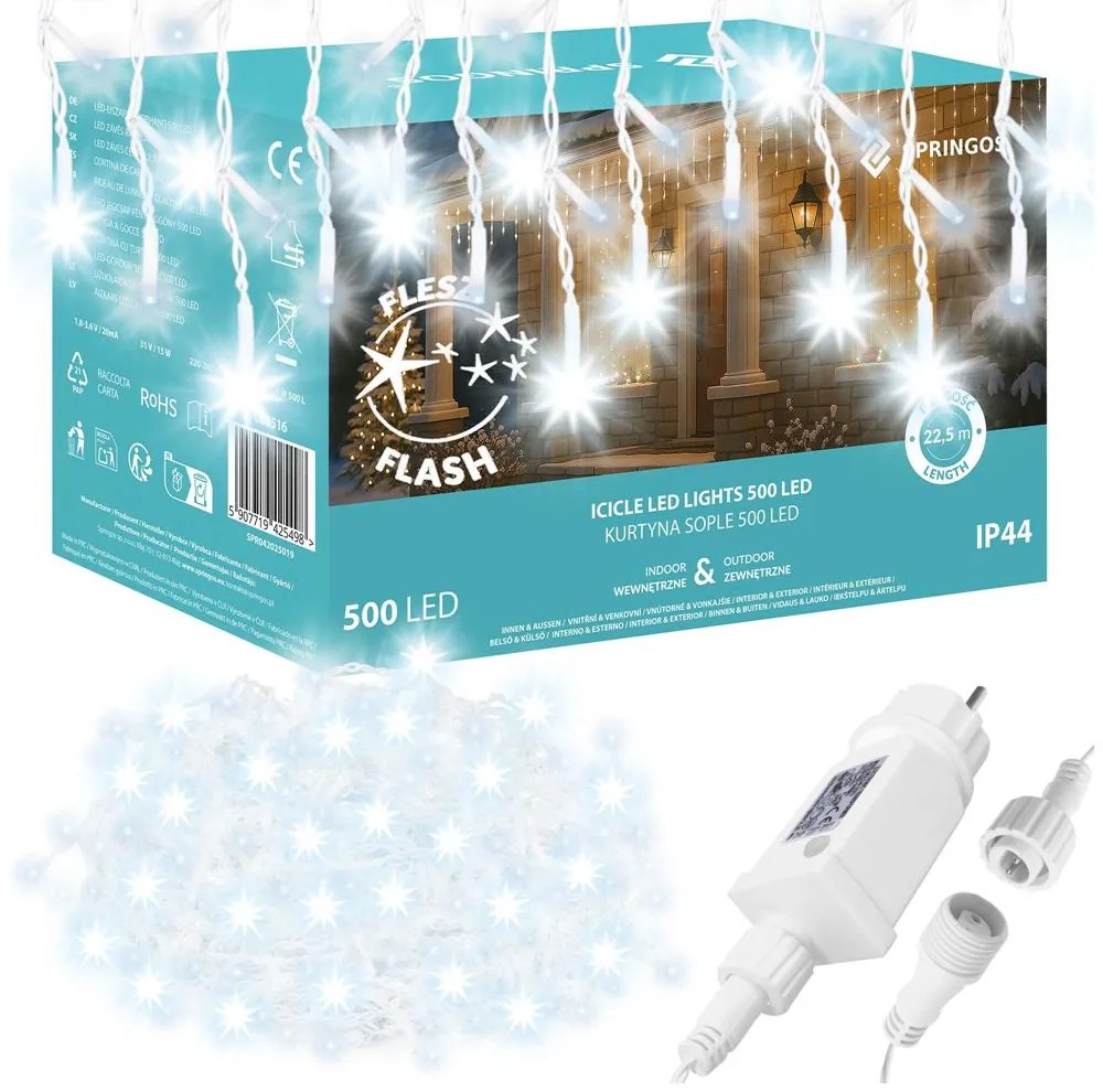 Záves vianočných svetiel 500LED SPRINGOS CL0516