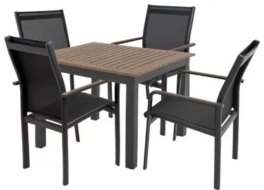 Doppler EXPERT WOOD Plus - záhradná hliníková sedacia súprava 4+1