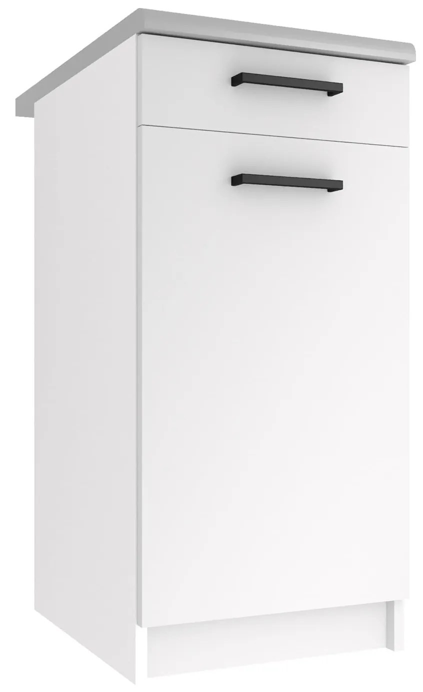 Kuchynská skrinka Belini spodná so zásuvkami 40 cm biely mat s pracovnou doskou TOR SDSZ1-40/1/WT/WT/0/B1