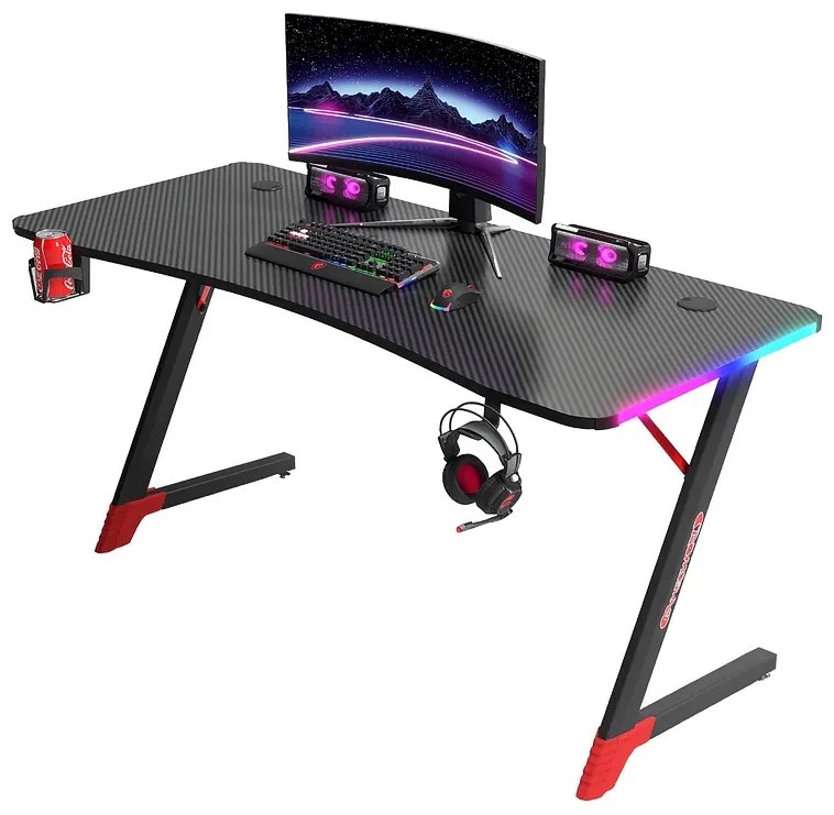 Herný stôl BG01 čierny 140 cm